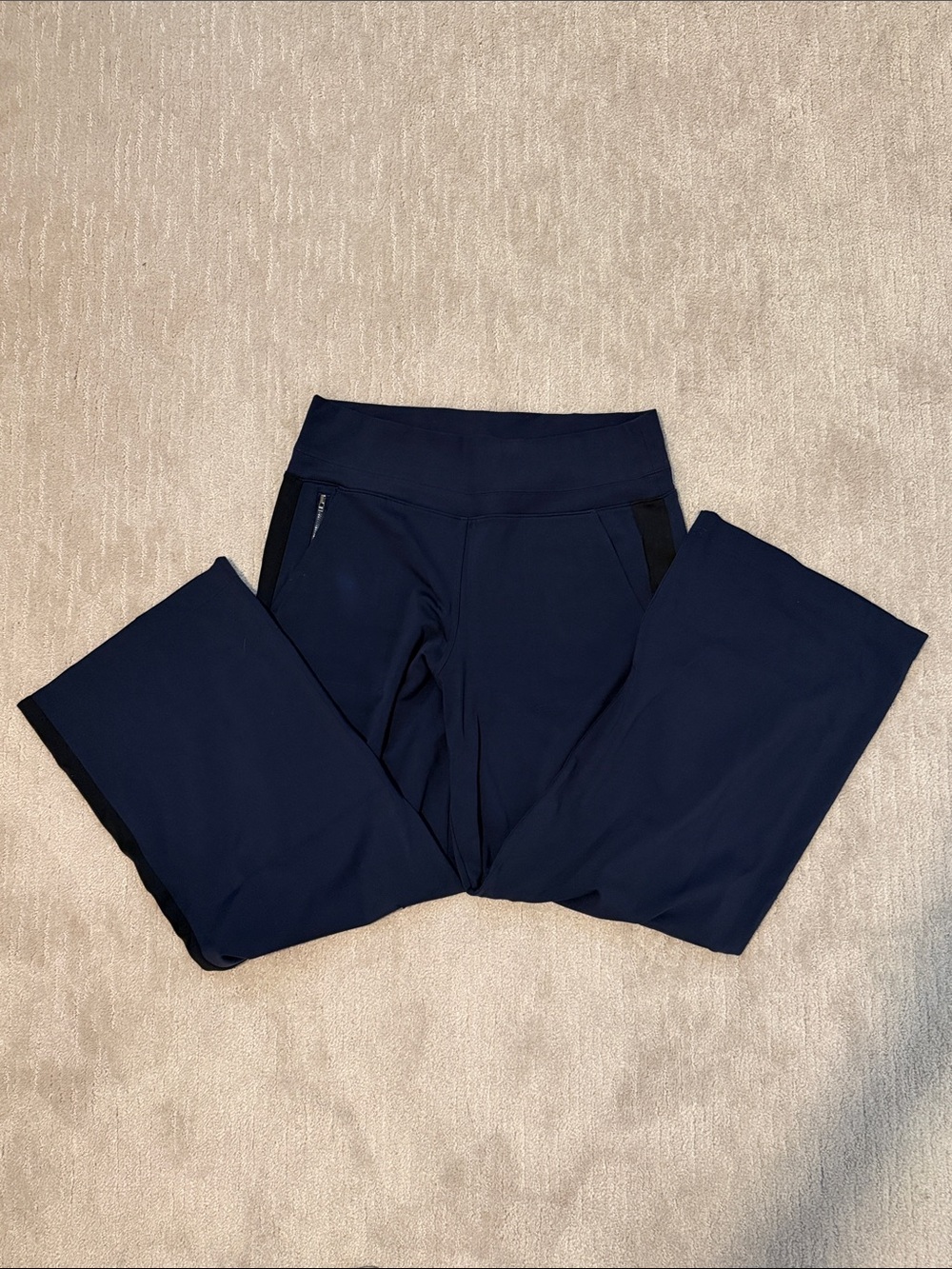 Athleta Venice wide leg pants, navy with black stripe, size large - Picture 4 of 11